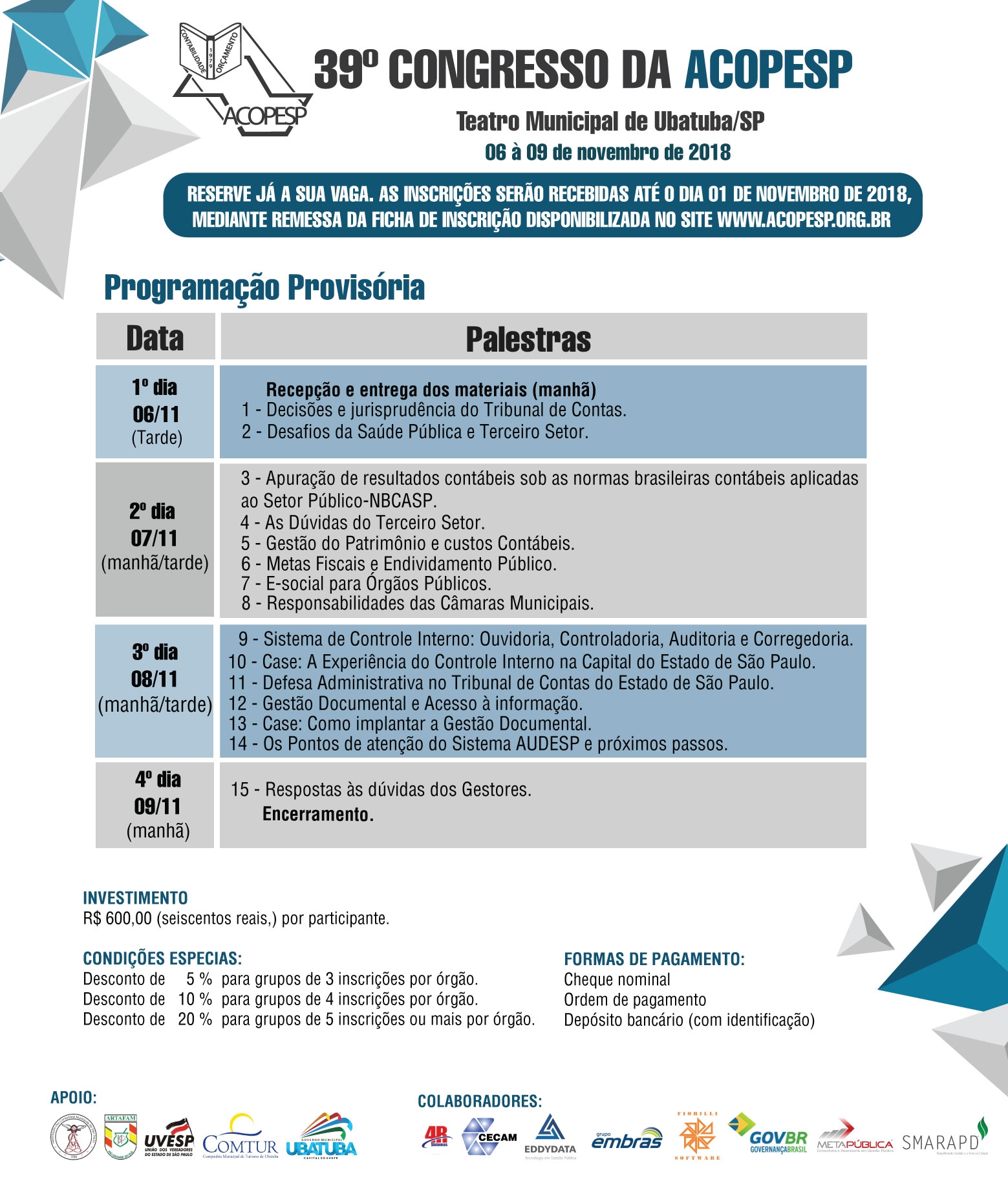 39º CONGRESSO DA ACOPESP - UBATUBA/SP