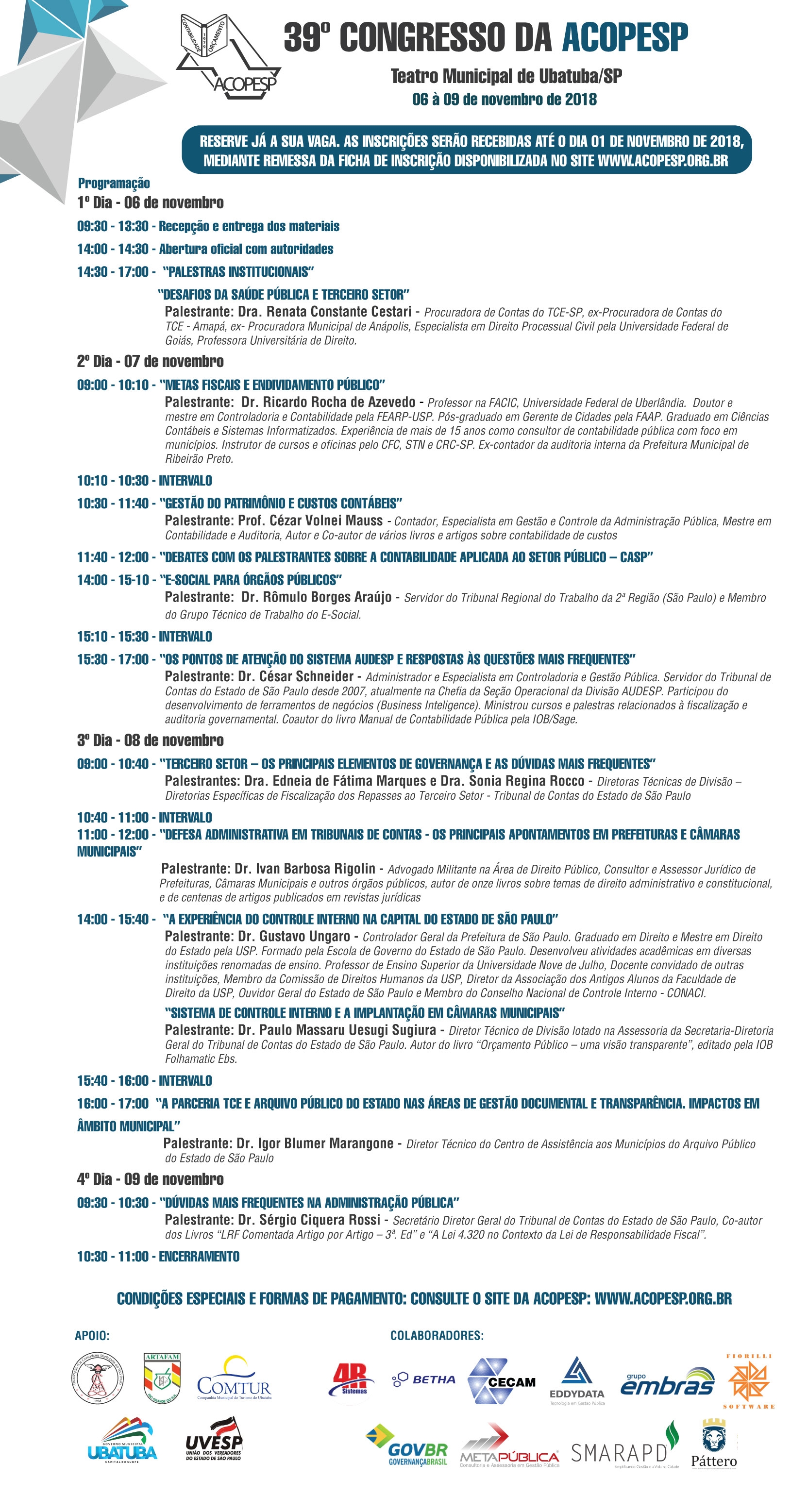 39º CONGRESSO DA ACOPESP - UBATUBA/SP